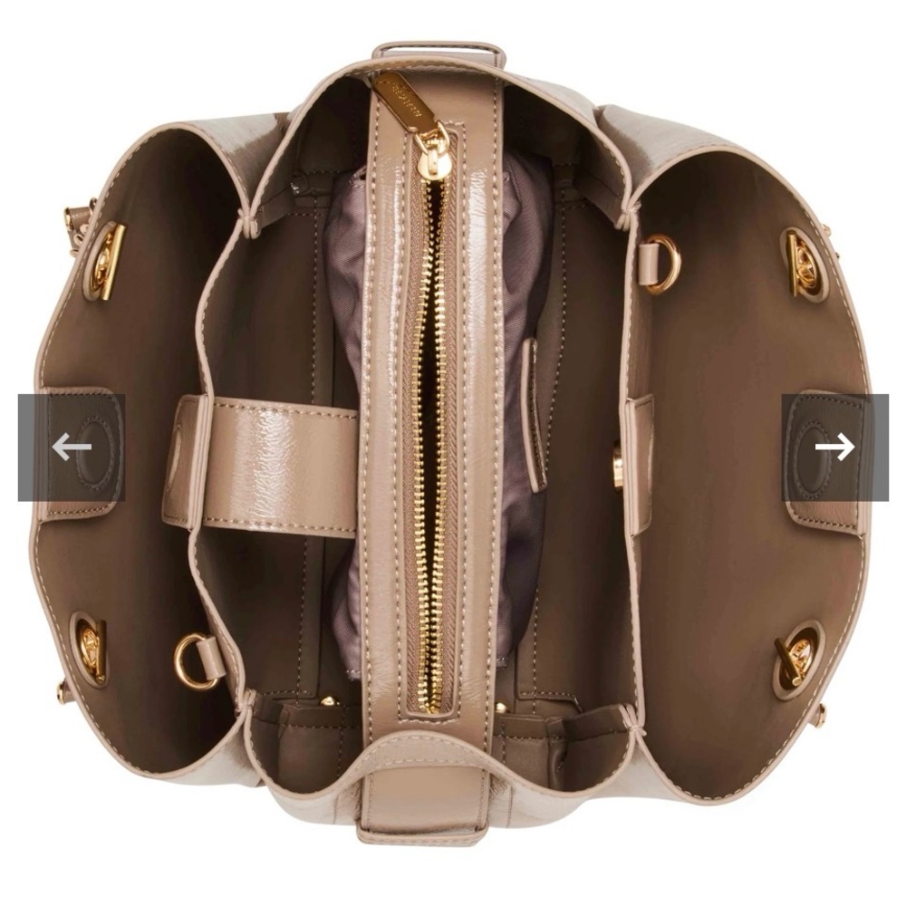 Anne Klein Bunnie Texture Shoulder Bag in Beige Tan Leather Tote Bag - Picture 9 of 13